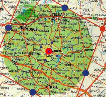 Map of Samogitia